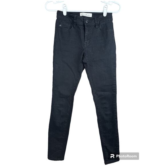 Kancan Black Dark Wash Mid Rise Skinny Jegging Signature Denim Jeans Size 0 - Picture 1 of 5